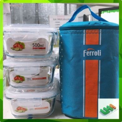 BỘ 3 THỐ THỦY TINH FERROLI KÈM TÚI