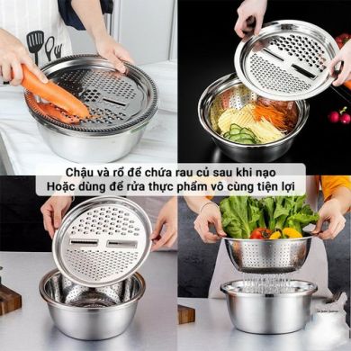 BỘ NẠO RAU CỦ 3 MÓN INOX TIỆN DỤNG