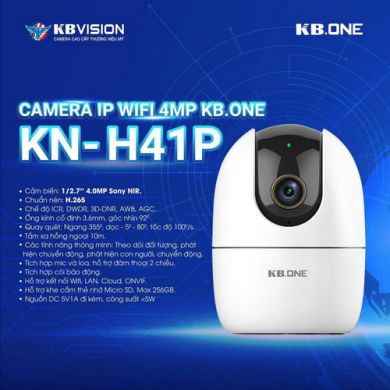 Camera Wifi Không Dây KBONE KN-H41P 4MP Xoay 360 Độ