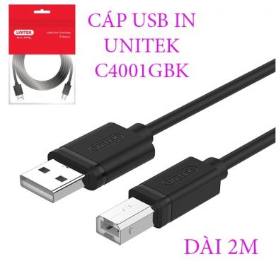 CÁP USB IN 2M UNITEK Y-C4001GBK