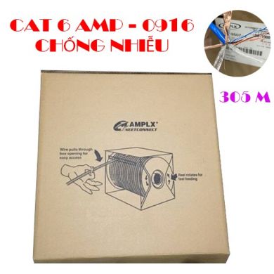 CAT 6 AMP 0916 CHỐNG NHIỄU 305M CÁP MẠNG - CHÍNH HÃNG