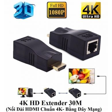 HDMI EXTENDER 30M 4K ( NỐI DÀI HDMI CHUẨN 4K BẰNG DÂY LAN 30M )