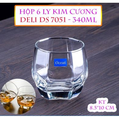 HỘP 6 LY KIM CƯƠNG DELI DS 7051 - 340ml