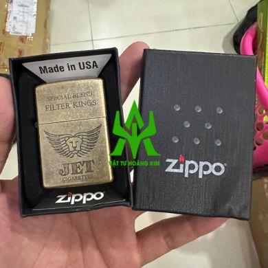 QUẸT ZIPPO KHẮC LOGO JET - DÙNG XĂNG FULL BOX