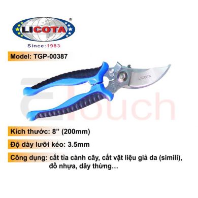 Kéo cắt cành Anh cong 200mm LICOTA (387) CEN828