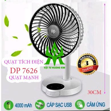 QUẠT TÍCH ĐIỆN DP 7626 CÓ LED - CAO 28CM - LỒNG QUẠT 18 CM